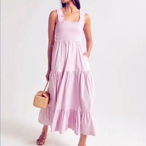 Abercrombie Smocked Bodice Easy Maxi Dress - Small Regular